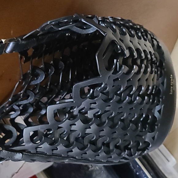 Kate Spade Leather Cut Out Black Shoulder Bag - Picture 9 of 12